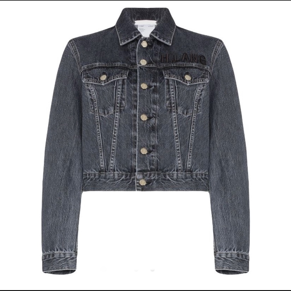 new HELMUT LANG midnight blue denim trucker sz 12